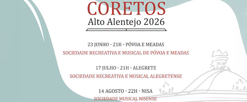 Rota dos Coretos Alto Alentejo 2026 rota coretos